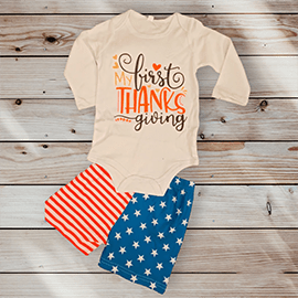 Thanksgiving Day Clothes Set Romper With Shorts