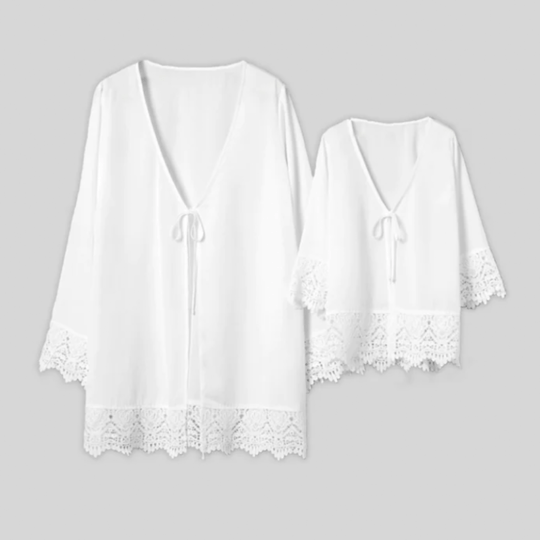 White Magnolia Robe For Girls