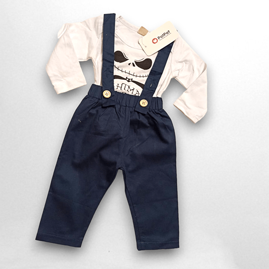 2 Piece Elastic Waist Pants With Monster Shirt For Boys