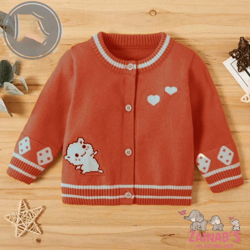 Animal Printing Unisex Clothing Baby Girl Sweater