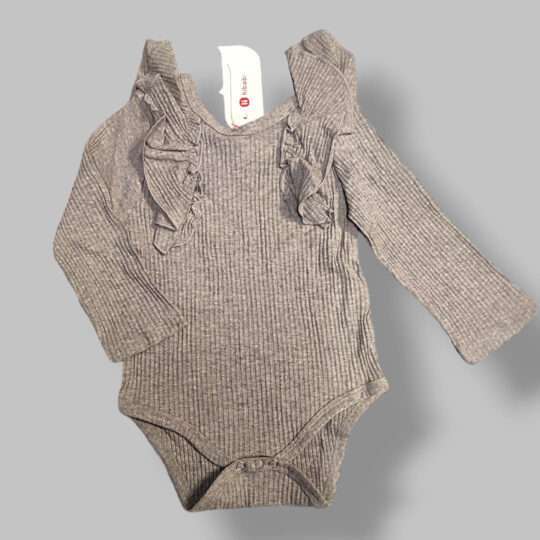 Grey Ribbed Bodysuit