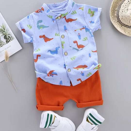 2 Piece Dinosaur Print Outfit for Your Little Boy
