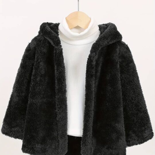 Toddler Girl/Boy Basic Solid Color Polar Fleece Hooded Coat (Copy)