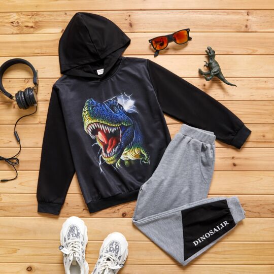 2-Piece T-Rex Navy Blue Children's Tracksuit