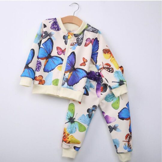 2-Piece Little Fly Butterfly Tracksuit, Zip-up Jacket with Pants