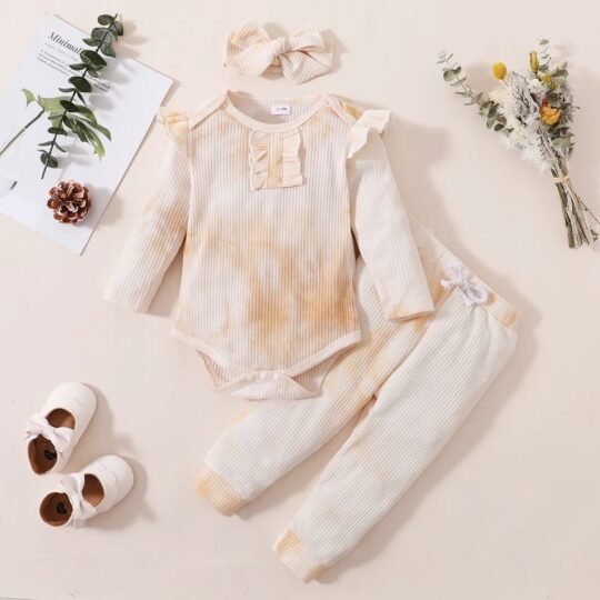 3-Piece Tie dye Baby Girl Clothes Set Born
