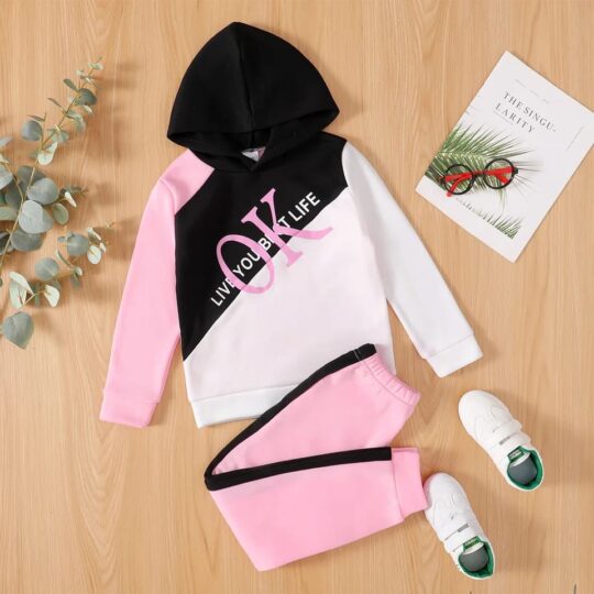 2-Piece love you life Vibrant Youth Hoodie and Jogger Set