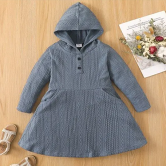 Hooded Cable Knit Dress