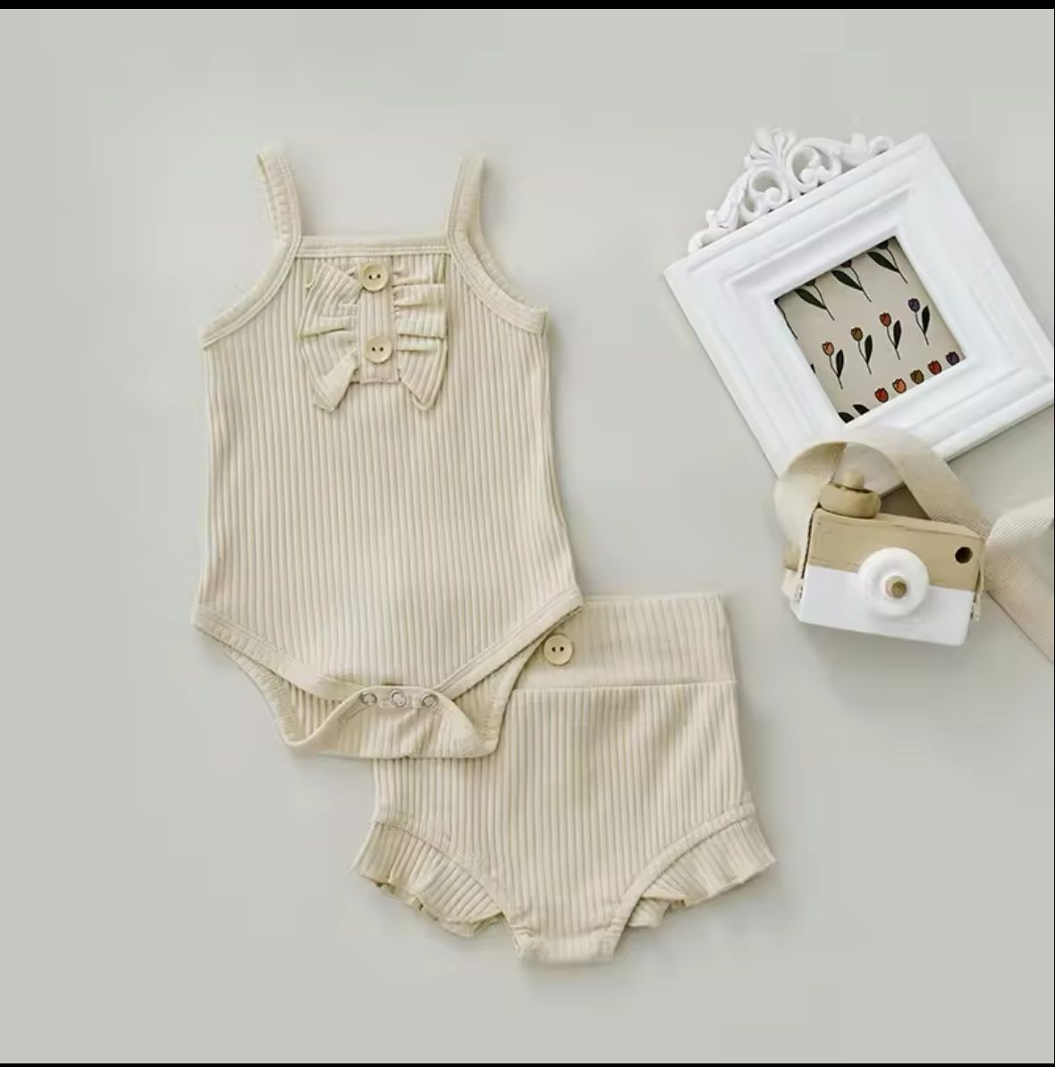 2-Piece Classic Ribbed Neutral Baby Set