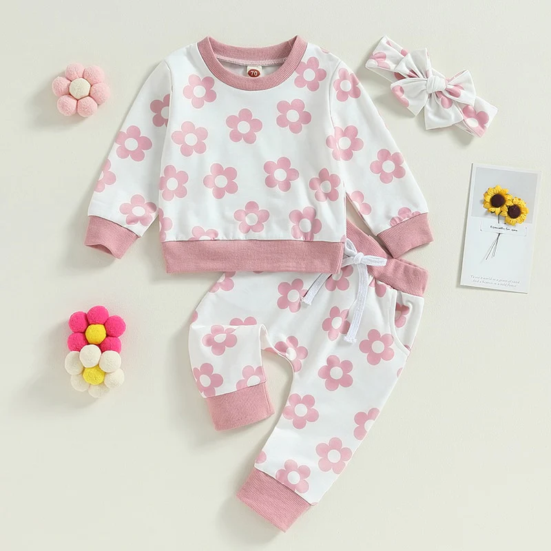 2-Piece Pink Petals Cozy Tracksuit Set