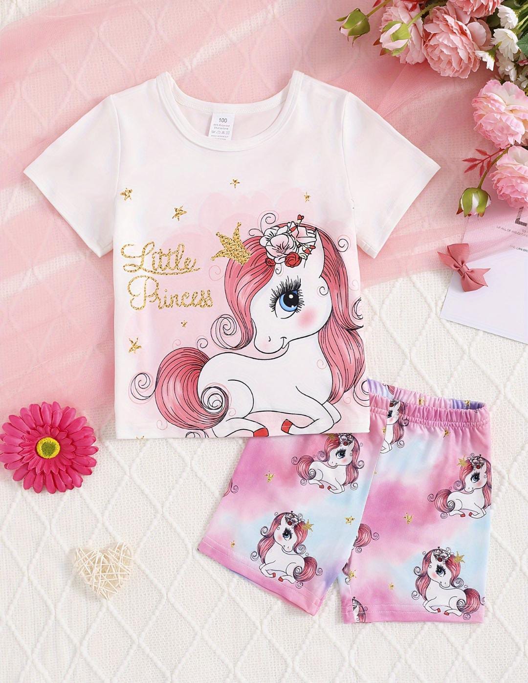2-Piece Little Princess Unicorn Pajama Set