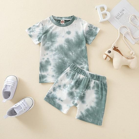 2-Piece Kids' Tie-Dye Summer Outfit Set
