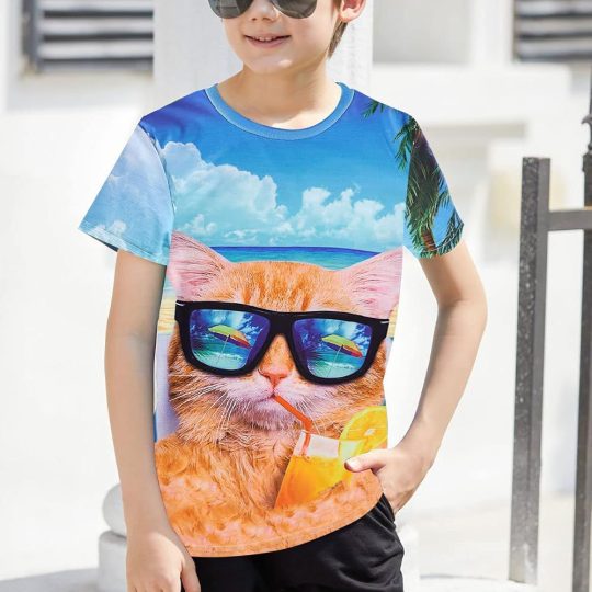 2-Piece Cool Cat Beach Vibes T-Shirt