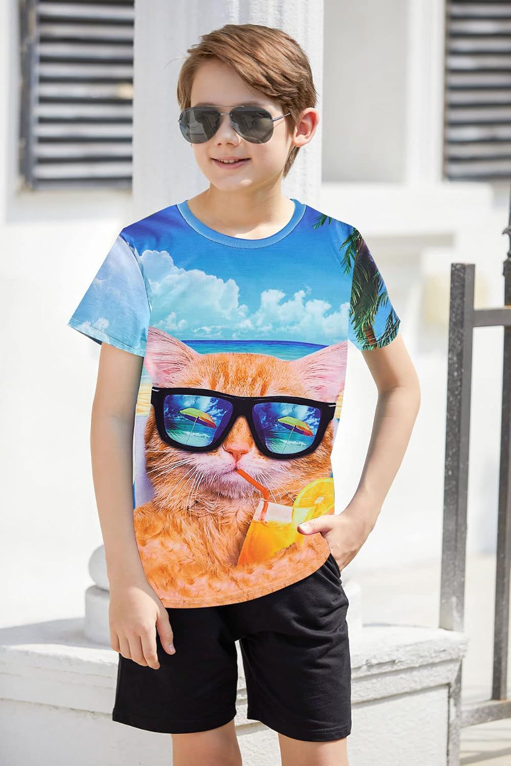 2-Piece Cool Cat Beach Vibes T-Shirt