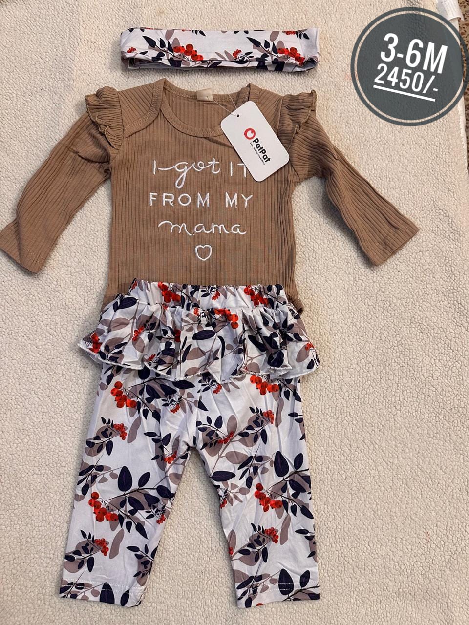 3-Piece "I Got It From My Mama" Baby Outfit Set