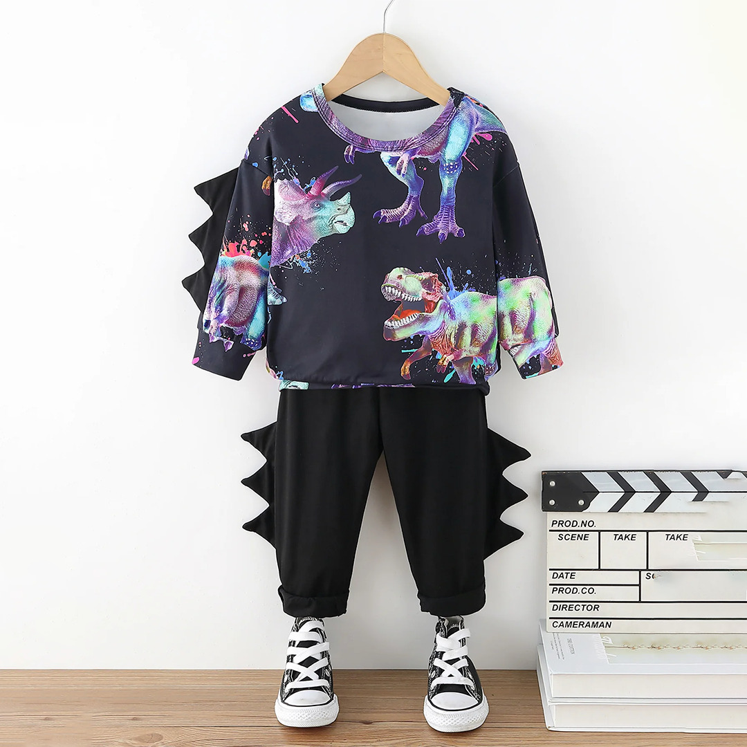 2 Piece Dinosaur-Themed Kids' Outfit