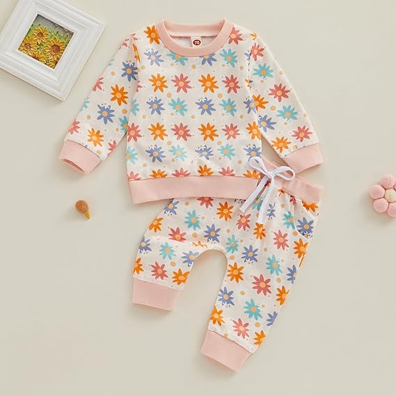 2-Piece Floral Print Baby Pajama Set