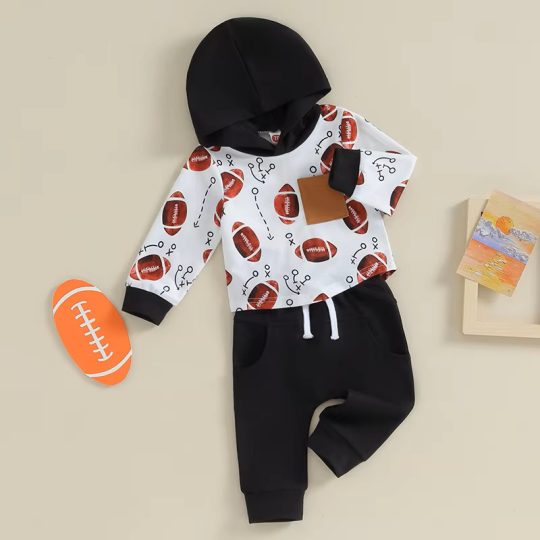 2-Piece Toddler Football Hoodie and Jogger Set