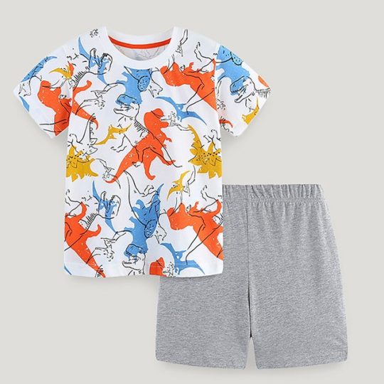 2-Piece "Kids' Dinosaur Print T-Shirt and Shorts Set