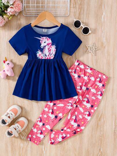 2-Piece Unicorn Dreams Toddler Outfit Set