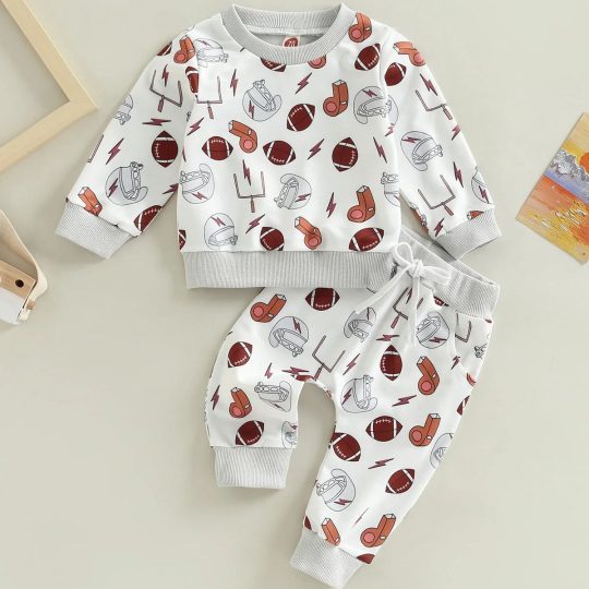 2 Piece Toddler Sports-Themed Sweatshirt and Jogger Set