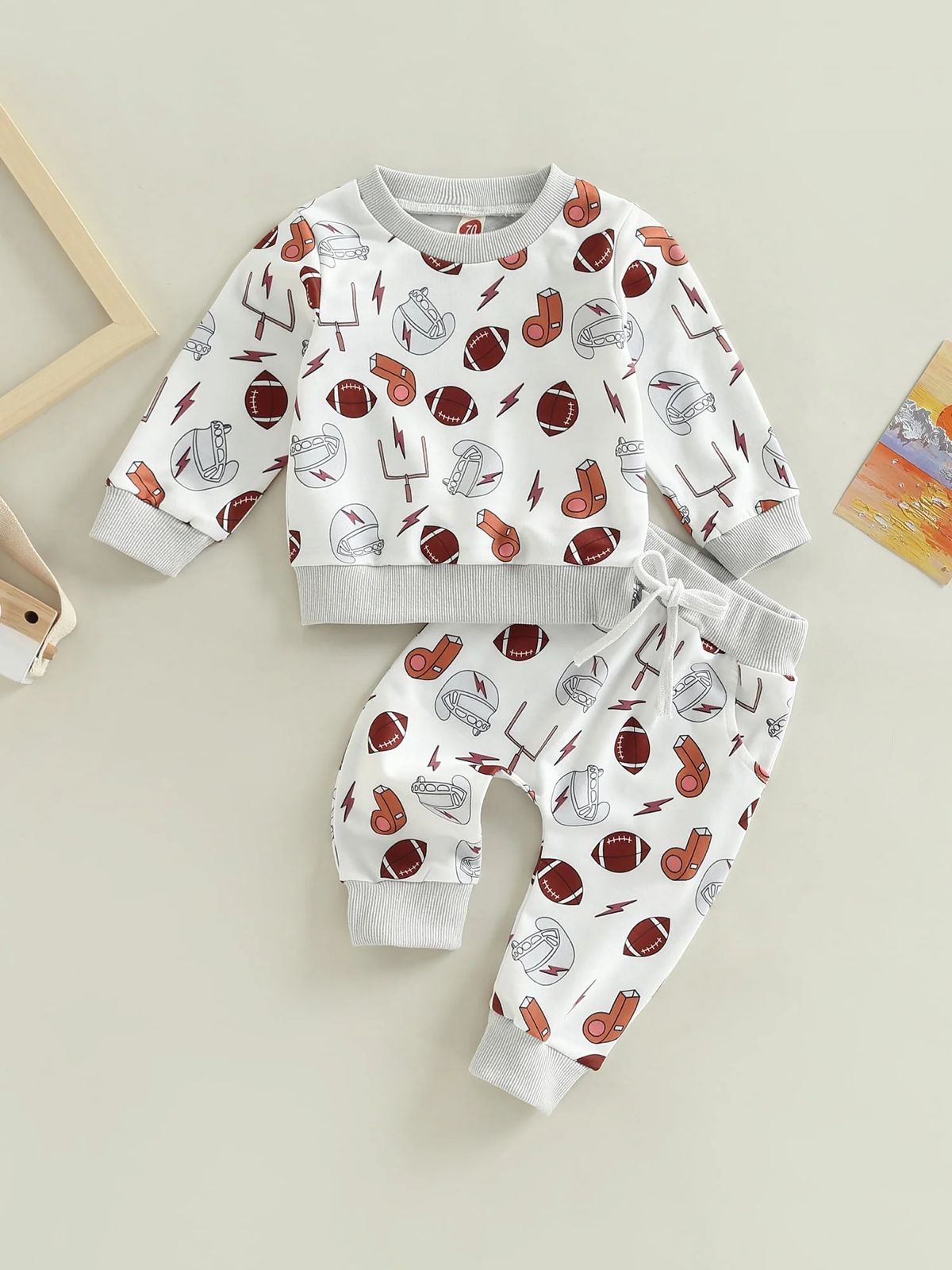 2 Piece Toddler Sports-Themed Sweatshirt and Jogger Set
