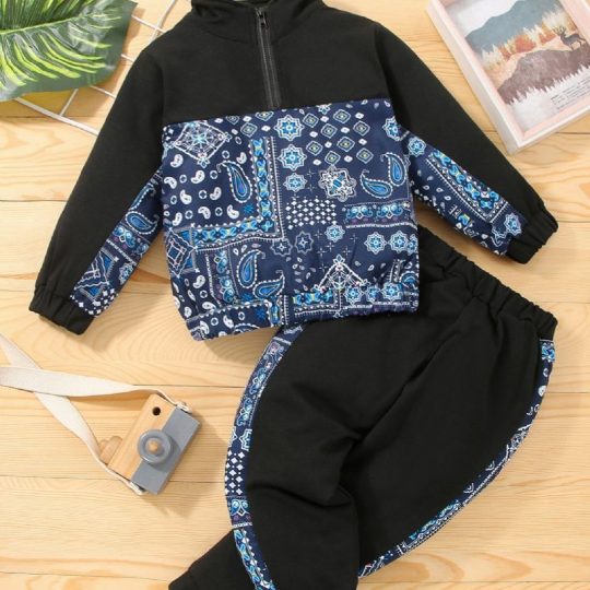 2 Piece Kids' Bandana Print Tracksuit
