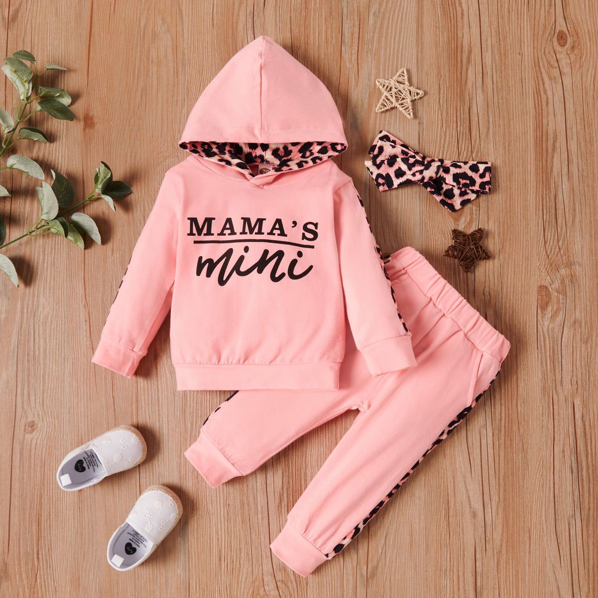 3-Piece Mama's Mini Pink Hoodie Set