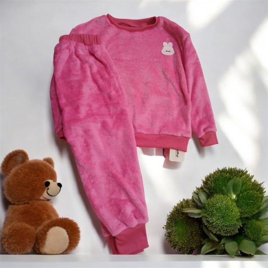 2- Piece Cozy Pink Plush Pajama Set