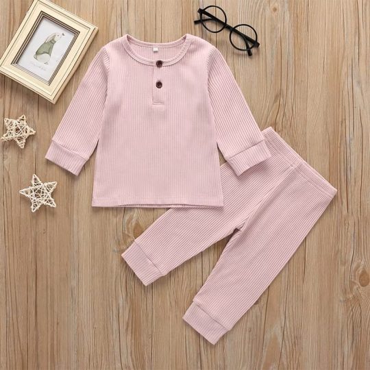 2-Piece Cozy Ribbed Pajama Set