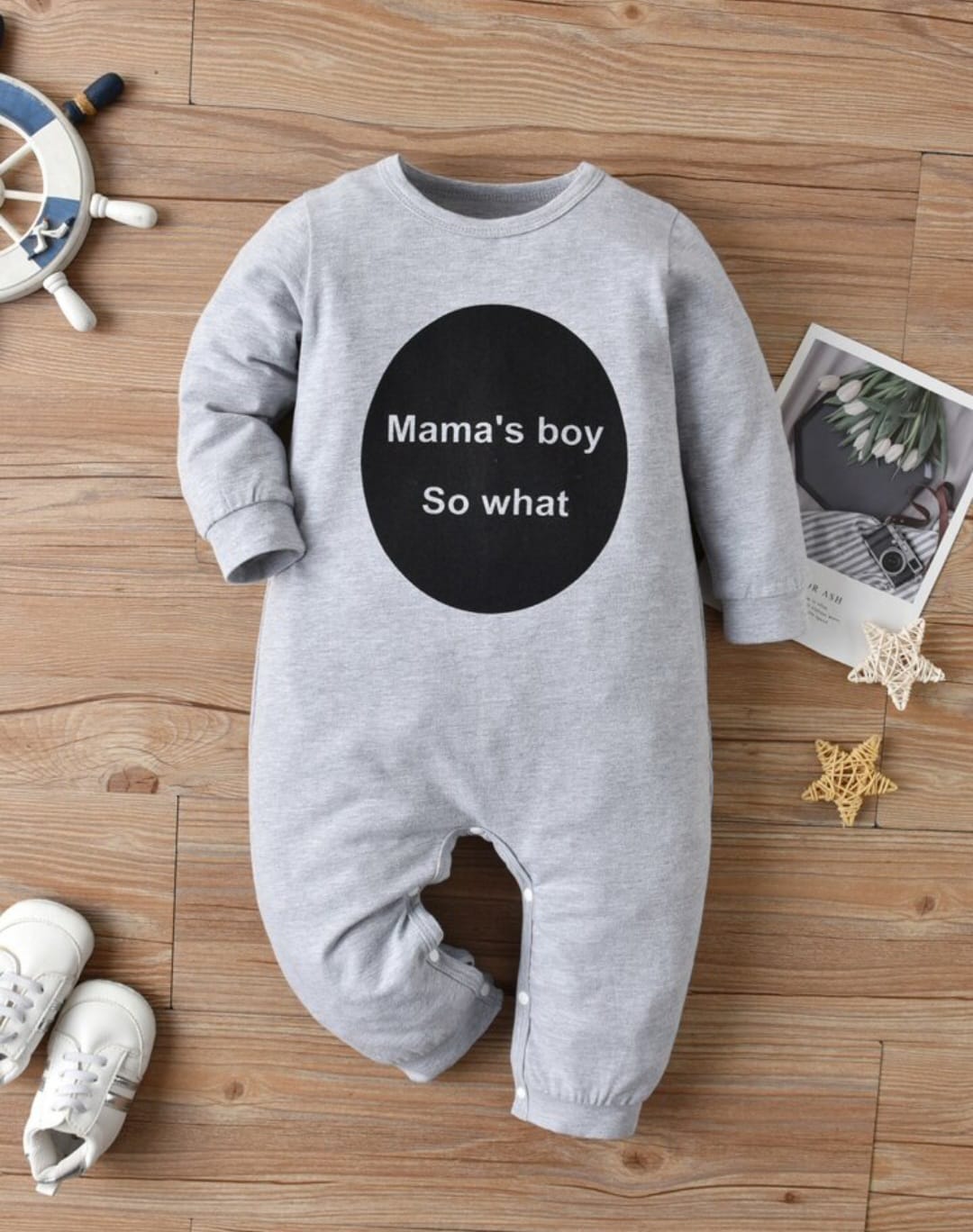 "Mama's Boy So What" Baby Romper