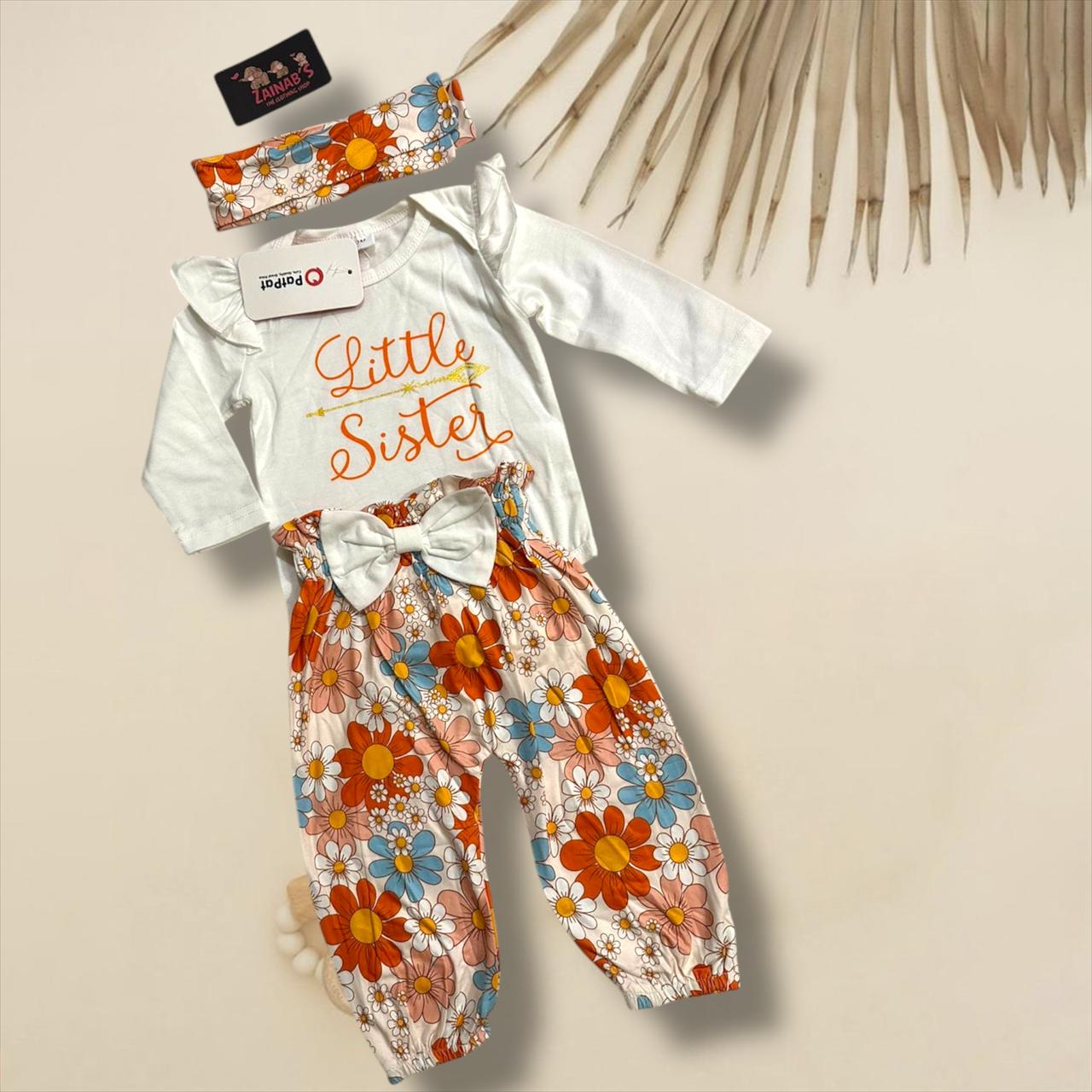 3-Piece Little Sister Floral Outfit Set