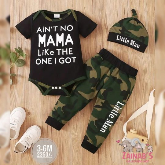 3-Piece Little Man Camo Outfit Set