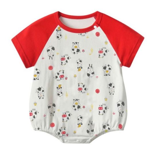 Adorable Cow Print Baby Romper
