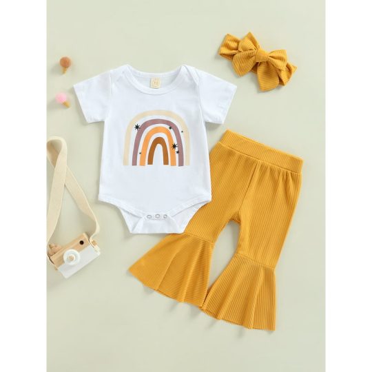 3-Piece Rainbow Baby Outfit Set