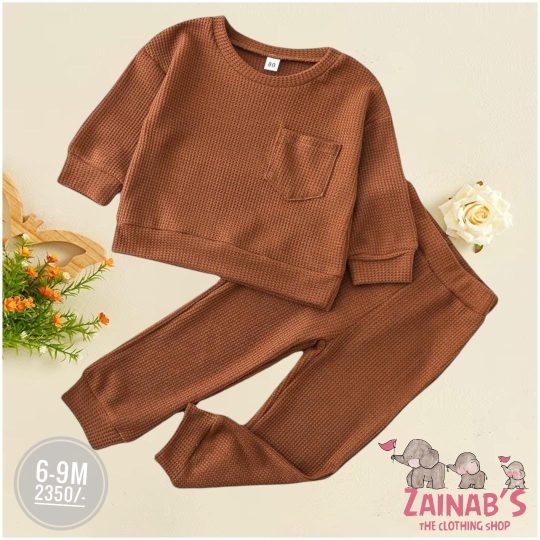 2 Piece Waffle-Knit Baby Outfit