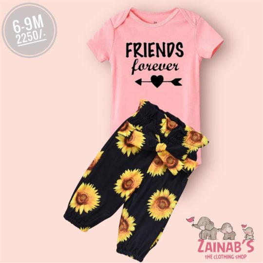 2-Piece Friends Forever Sunflower Outfit