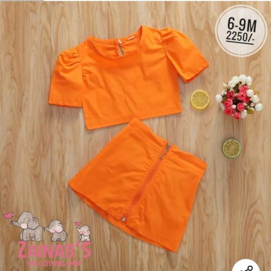 2-Piece Bright Orange Baby Outfit