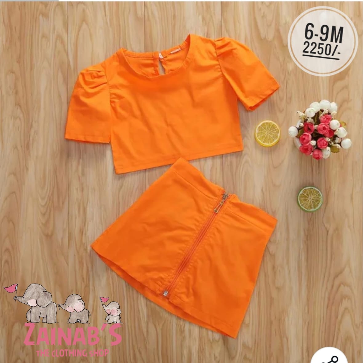 2-Piece Bright Orange Baby Outfit