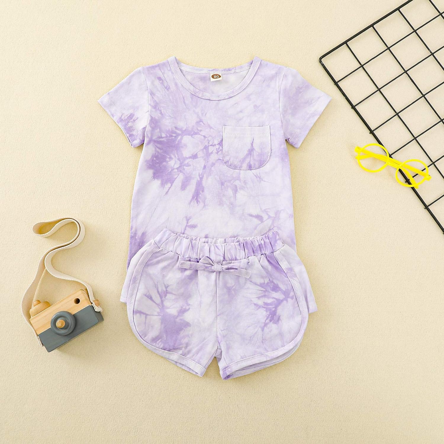 2-Pice Lilac Tie-Dye Toddler Outfit Set