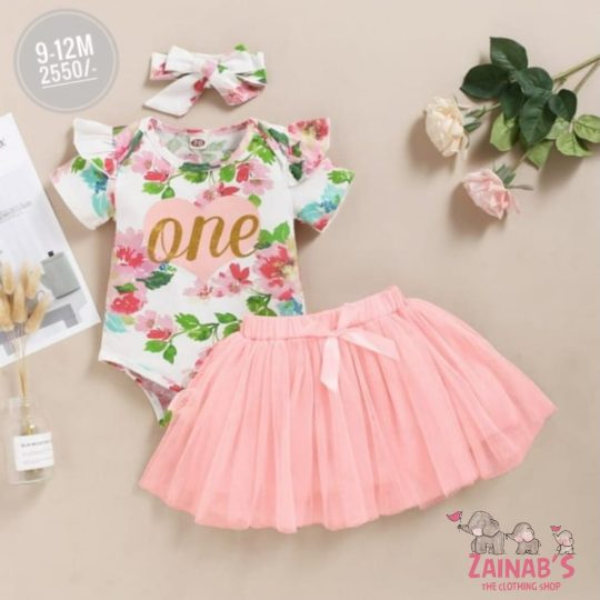 2-Piece Floral "One" Birthday Outfit Set