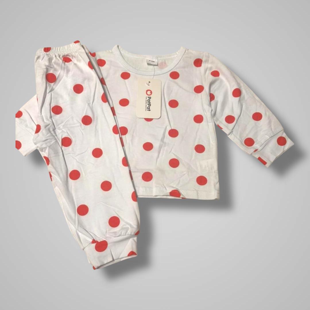 2-Piece Red Polka Dot Pajama Set