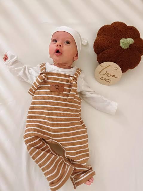 Mama's Boy Striped Overall Set