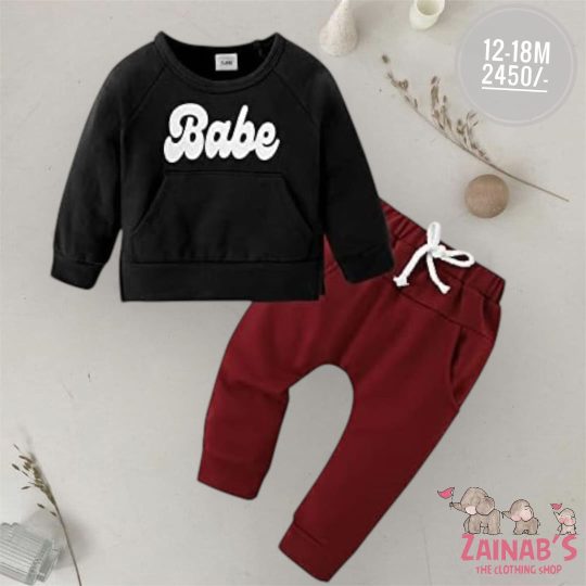 2-Piece"Babe" Baby Outfit Set