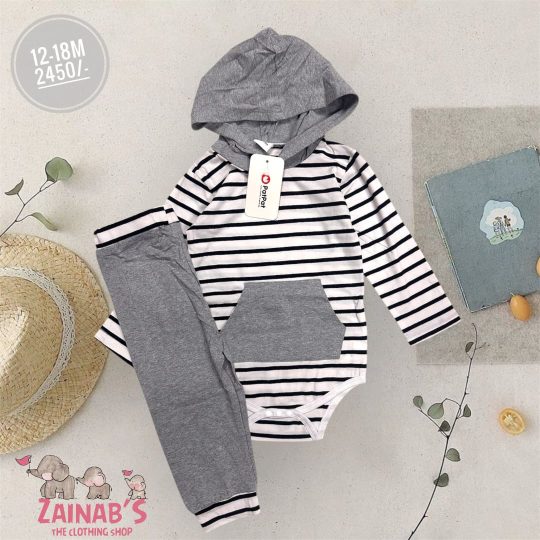 2-Piece Striped Hoodie and Pants Set for Toddlers