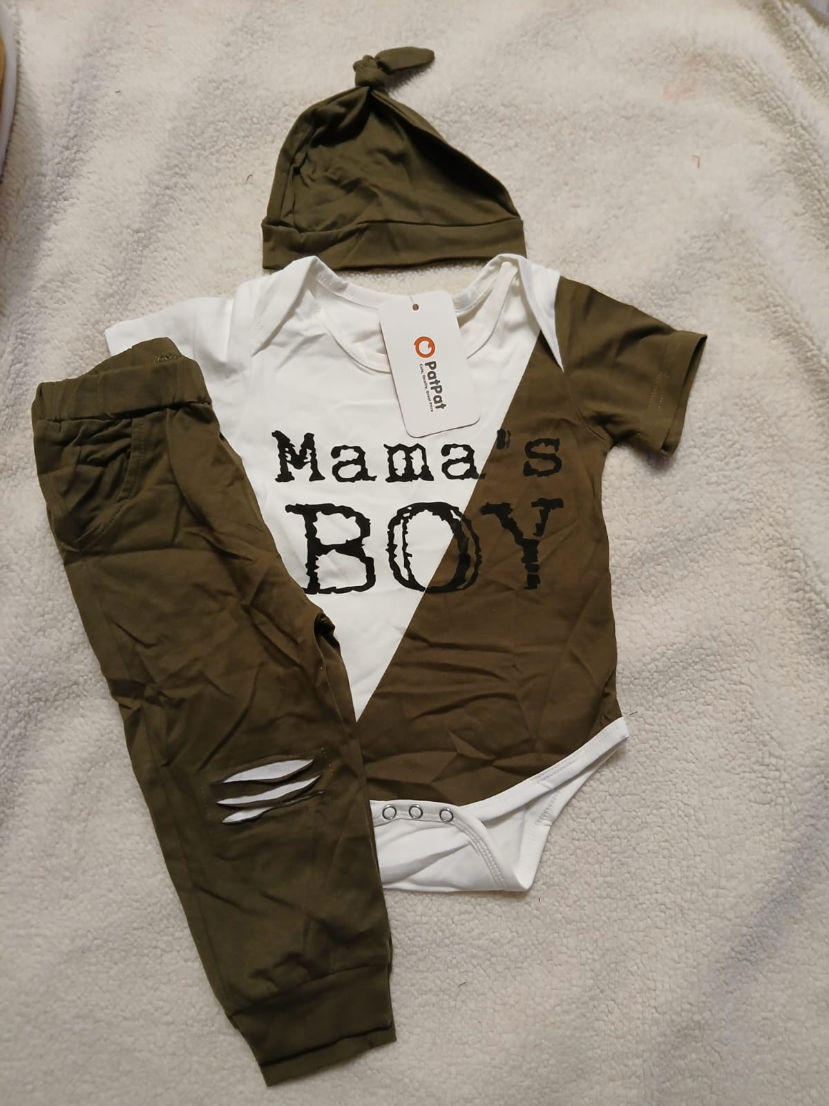 3-Piece "Mama's Boy" Baby Outfit Set