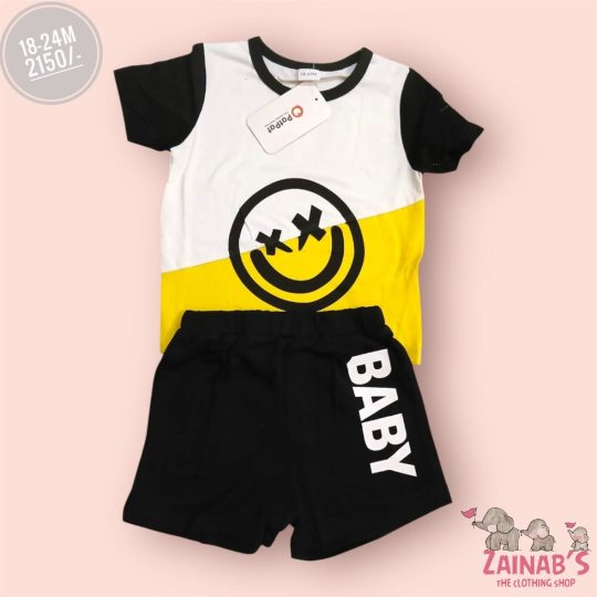 Smiley Face Shirt and Shorts Set