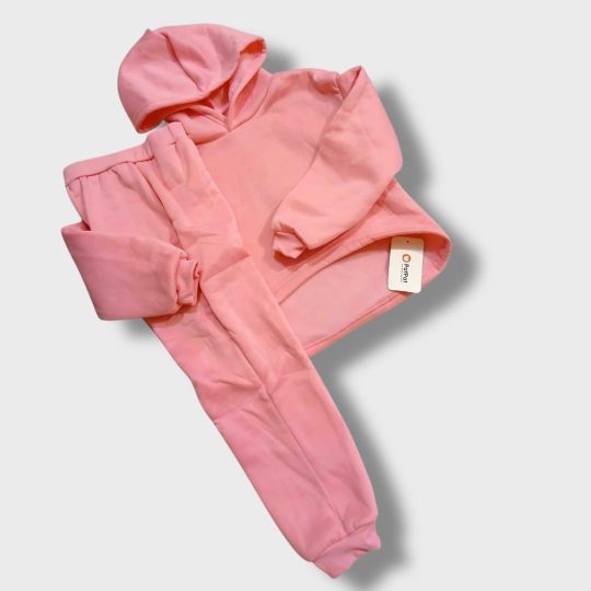 2 Piece Pink Hooded Sweatshirt and Sweatpants Set